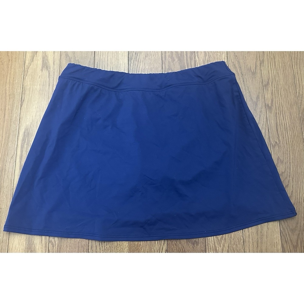 Lands End Navy Blue Swim Skirt‎ Lined Womens Tall Size 12L